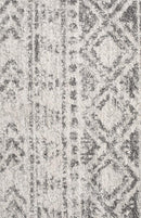 Bayview Ismail White Grey Rustic Round Rug.