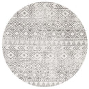 Bayview Ismail White Grey Rustic Round Rug.