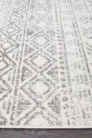 Bayview Ismail White Grey Rustic Runner Rug.