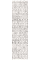 Bayview Ismail White Grey Rustic Runner Rug.