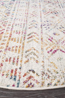 Bayview Ismail Multi Grey Rustic Round Rug.