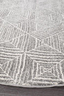 Bayview Kenza Contemporary Silver Round Rug.