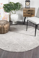 Bayview Kenza Contemporary Silver Round Rug.