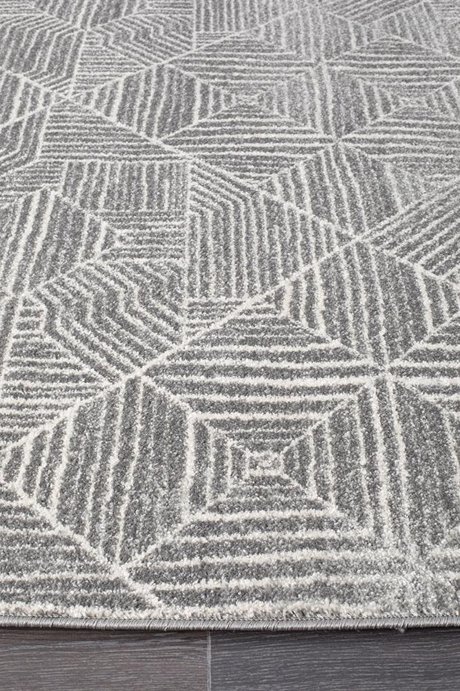 Bayview Kenza Contemporary Silver Runner Rug.