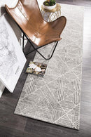 Bayview Kenza Contemporary Silver Runner Rug.