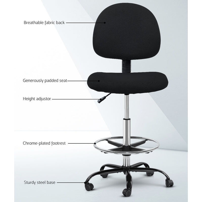 Alva Fabric Drafting Stool
