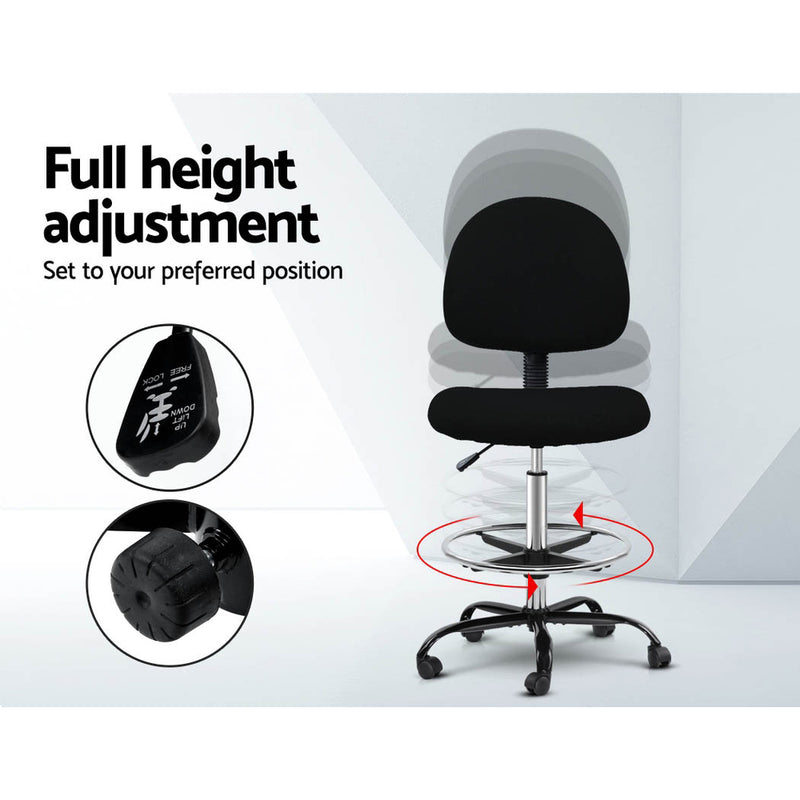 Alva Fabric Drafting Stool