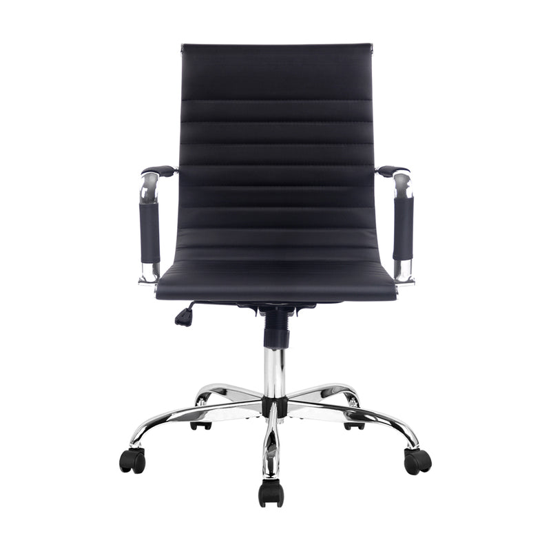 Tikar Mid Back PU Office Chair - Black