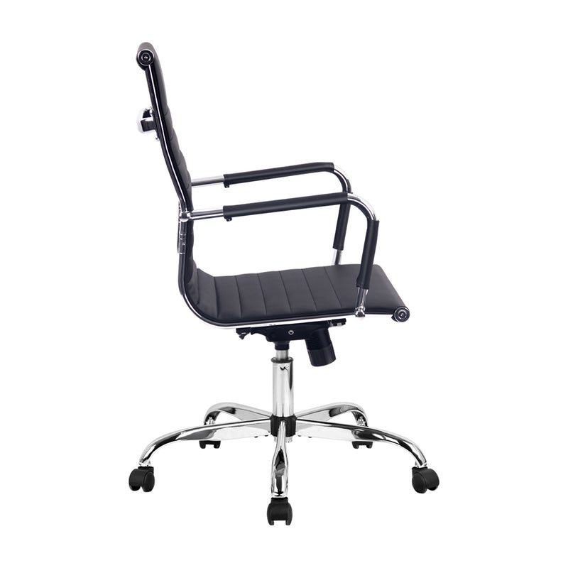 Tikar Mid Back PU Office Chair - Black