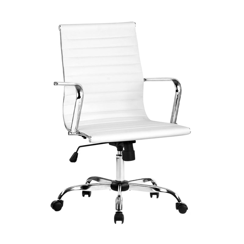 Tikar Mid Back PU Office Chair - White