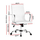 Tikar Mid Back PU Office Chair - White