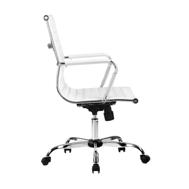 Tikar Mid Back PU Office Chair - White