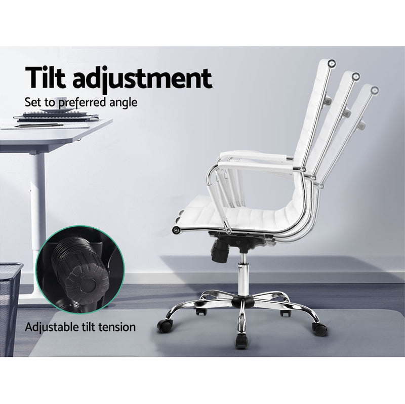 Tikar High Back PU Office Chair - White