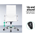 Tikar High Back PU Office Chair - White