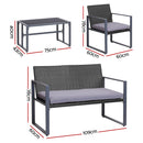 Kolan 4 Piece Outdoor Set - Black