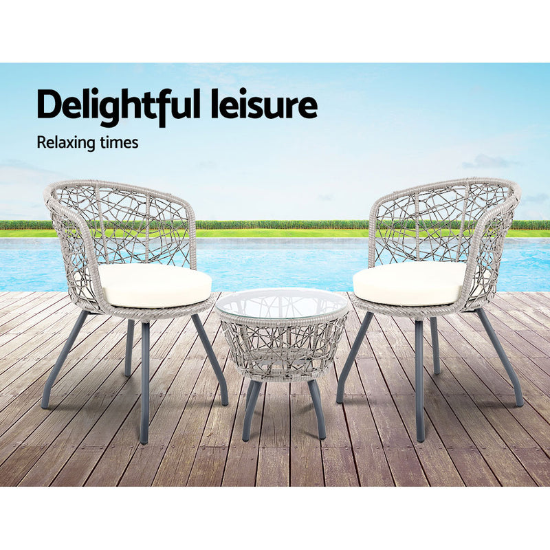Karping 3 Piece Outdoor Set - Grey