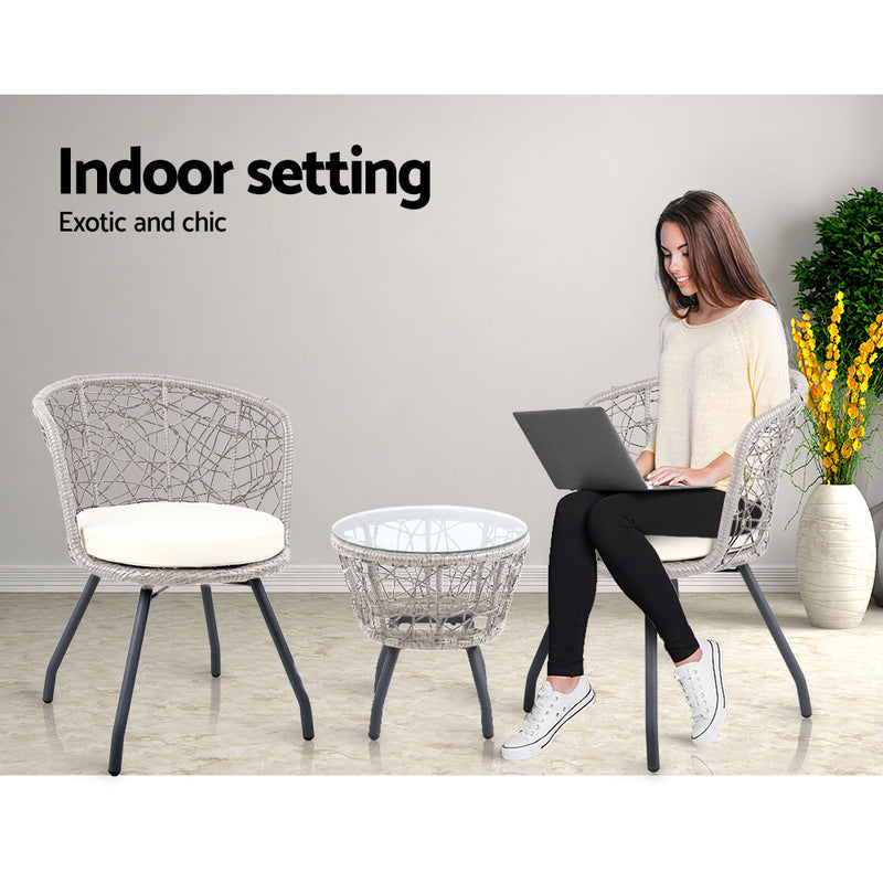 Karping 3 Piece Outdoor Set - Grey