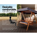 Wooden Swing Chair Garden Bench Canopy 3 Seater Outdoor Furniture