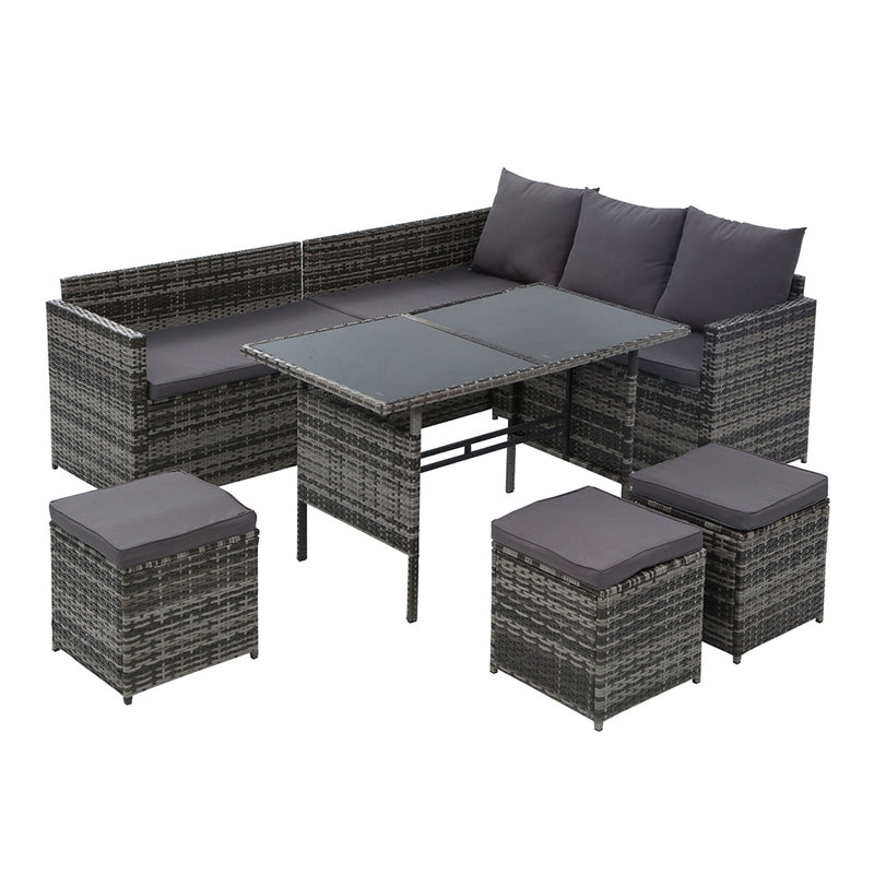 Alawoona 9 Seater Outdoor Set - Grey.