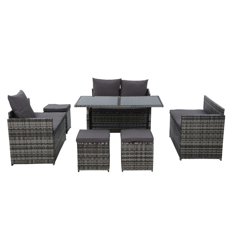 Alawoona 9 Seater Outdoor Set - Grey.