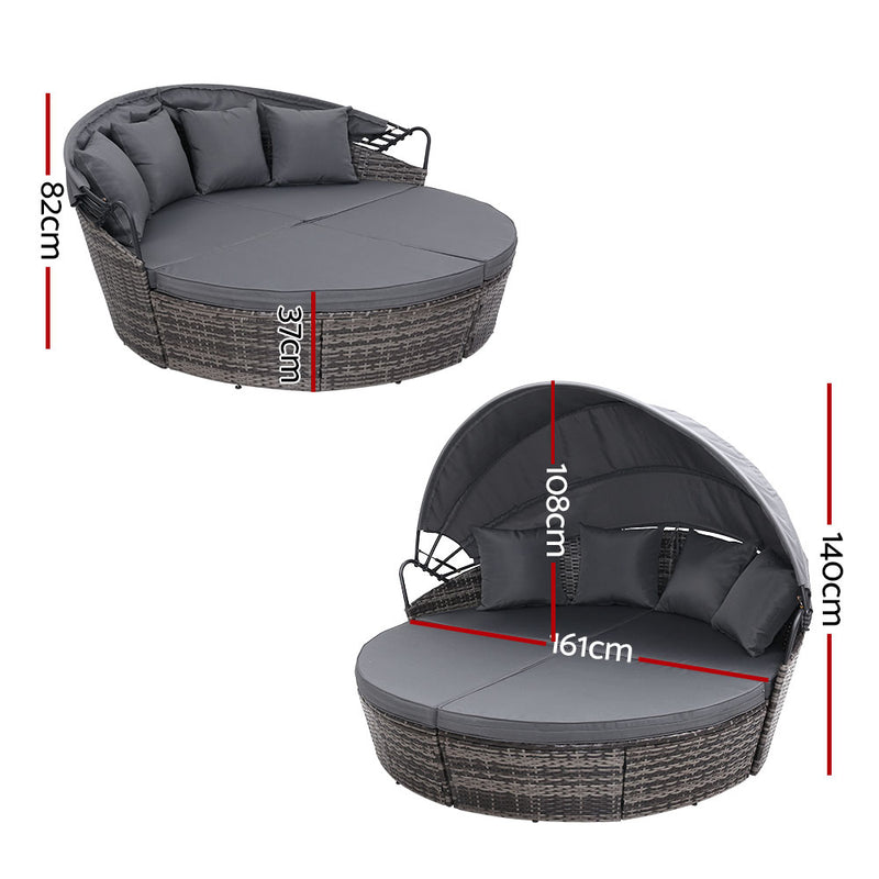 Castillo Garden Day Bed - Grey