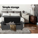 Evreaux Arm Storage Ottoman - Grey