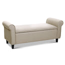 Evreaux Arm Storage Ottoman - Taupe