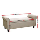 Evreaux Arm Storage Ottoman - Taupe