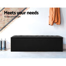 Relans Storage Large Ottoman  - PU Black