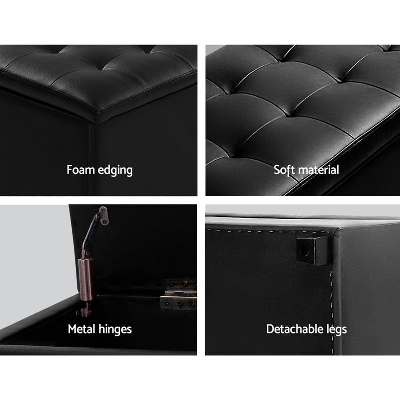 Storage Ottoman - PU Black
