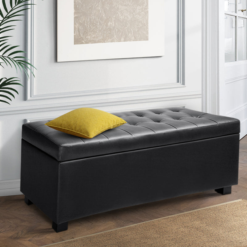 Storage Ottoman - PU Black