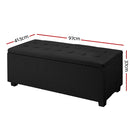 Hurley Storage Ottoman - Black