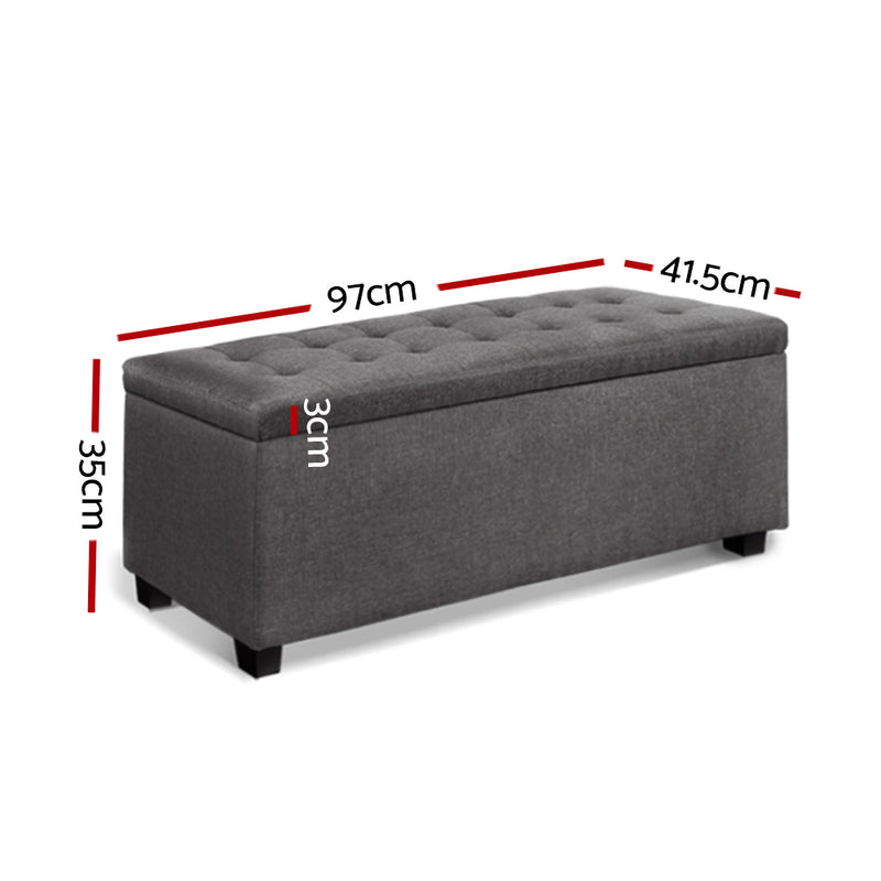 Hurley Storage Ottoman - Dark Grey