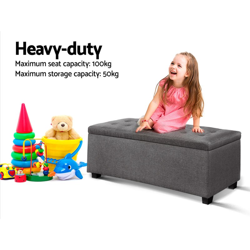 Hurley Storage Ottoman - Dark Grey