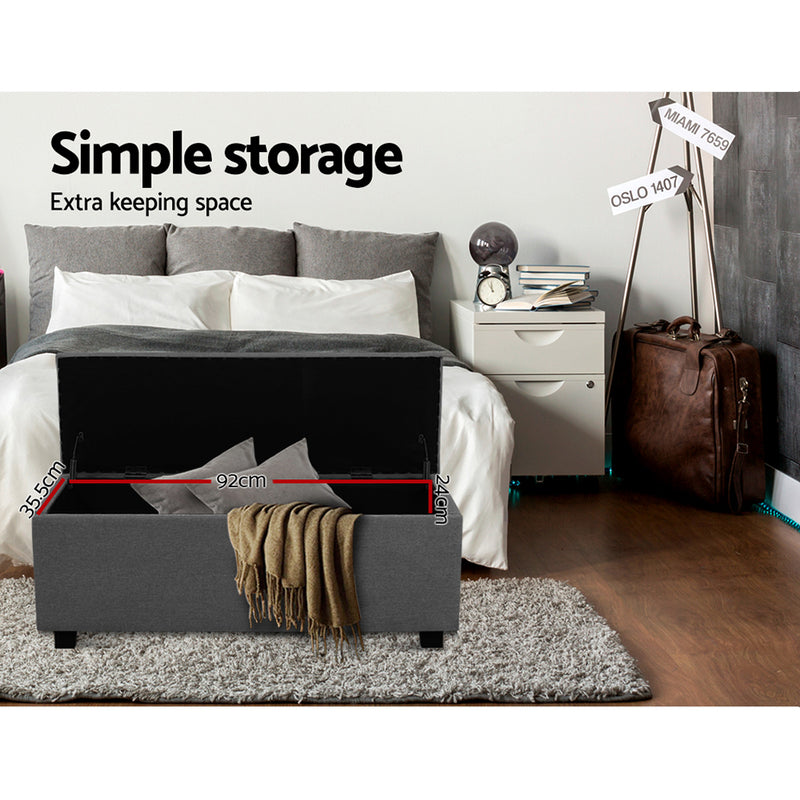 Hurley Storage Ottoman - Dark Grey