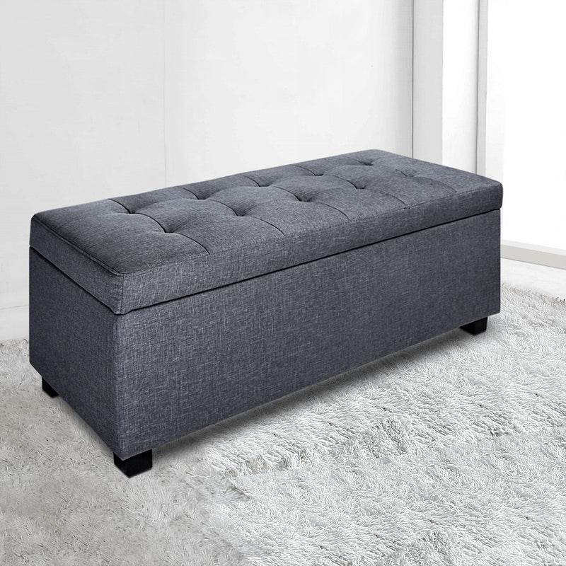 Hurley Storage Ottoman - Dark Grey