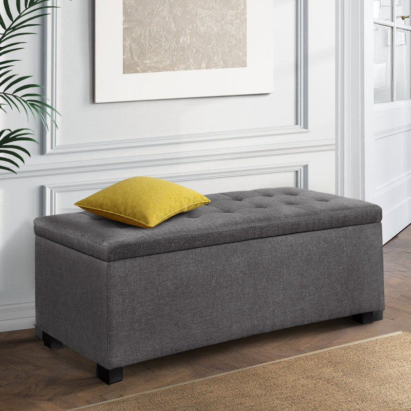 Hurley Storage Ottoman - Dark Grey