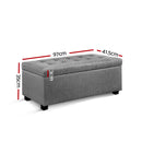 Hurley Storage Ottoman - Light Grey