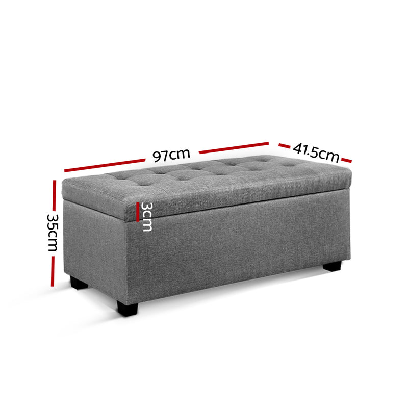 Hurley Storage Ottoman - Light Grey