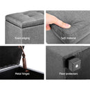 Hurley Storage Ottoman - Light Grey