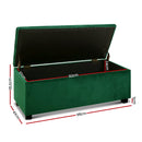 Storage Ottoman - Velvet Green