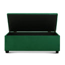 Storage Ottoman - Velvet Green