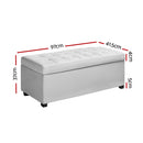 Storage Ottoman - PU White
