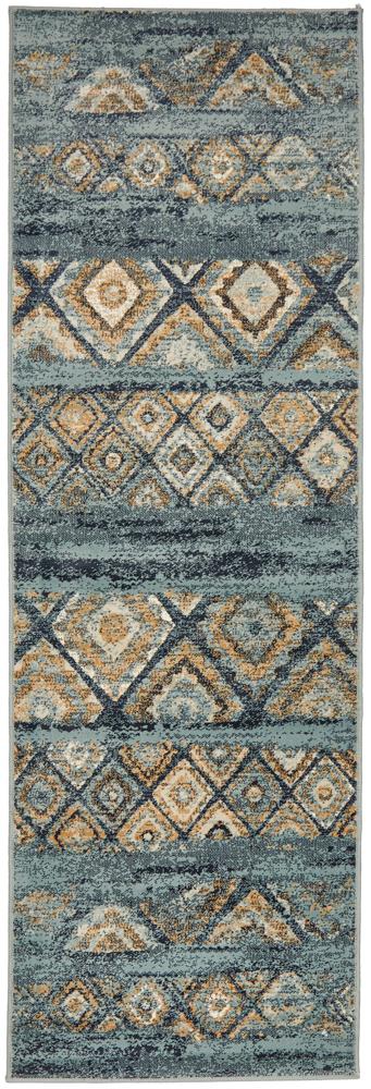 Cambridge Mayfair Contrast Blue Runner Rug.