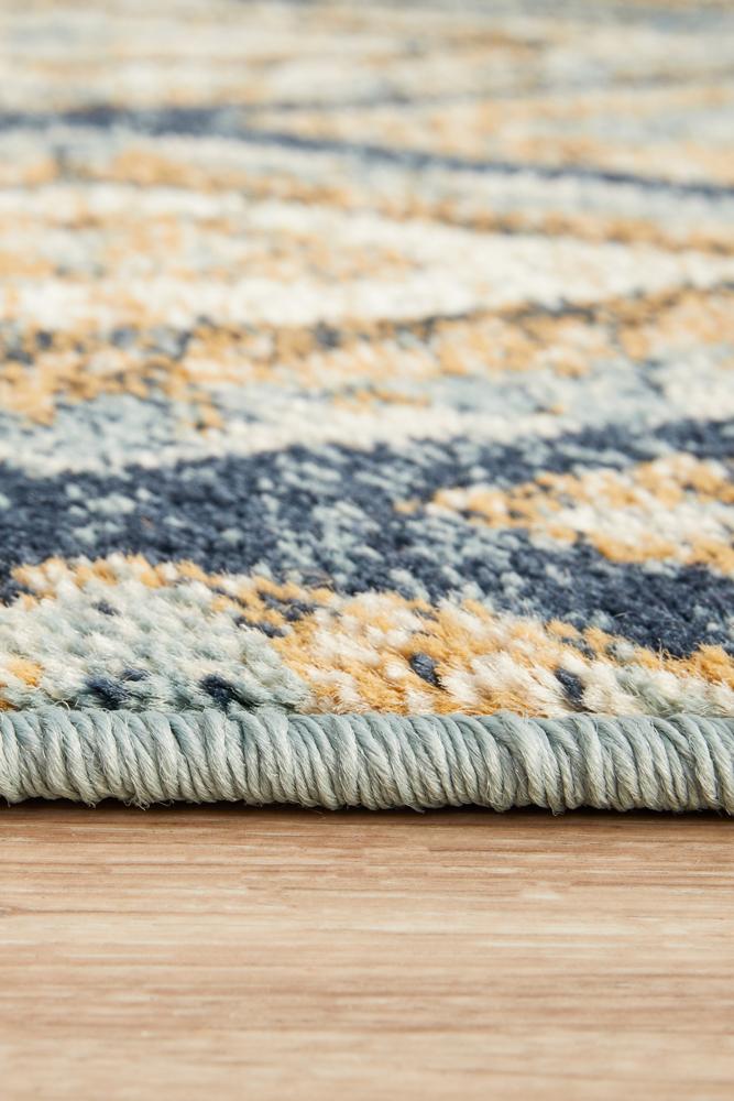 Cambridge Mayfair Contrast Blue Runner Rug.