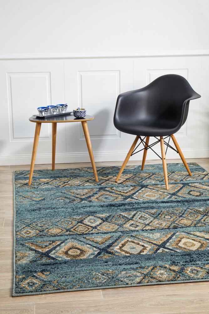 Cambridge Mayfair Contrast Blue Rug.