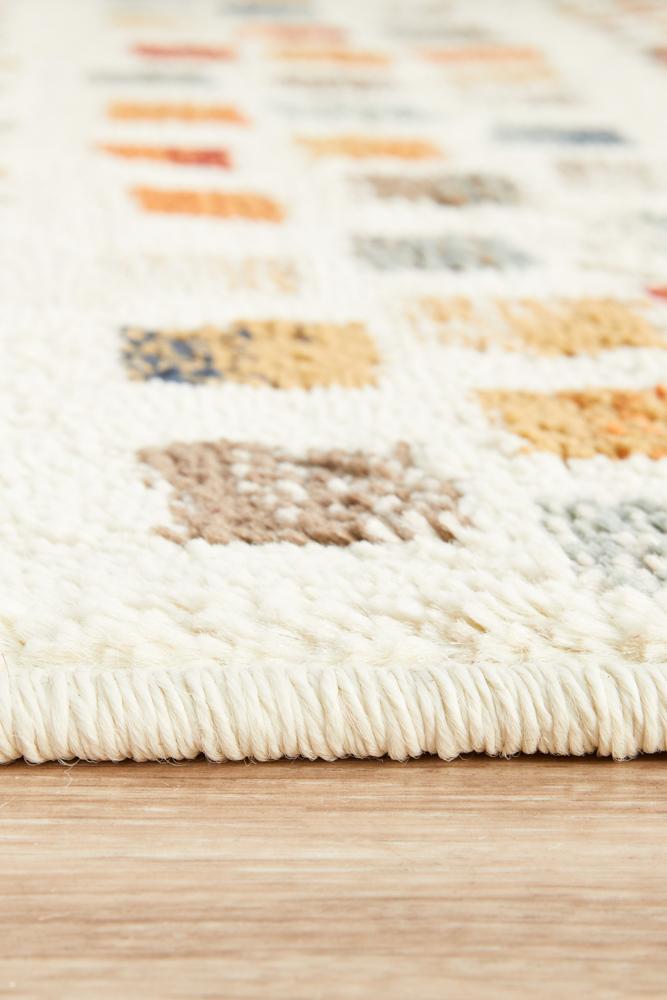 Cambridge Mayfair Squares Bone Runner Rug.