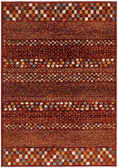 Cambridge Mayfair Squares Rust Rug.