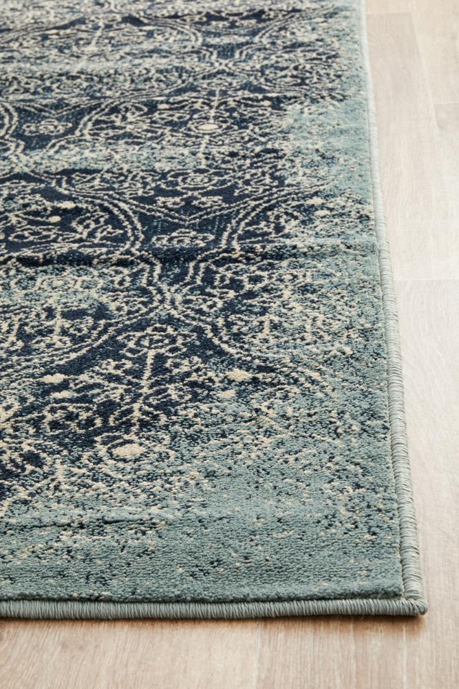 Cambridge Mayfair Edge Denim Runner Rug.