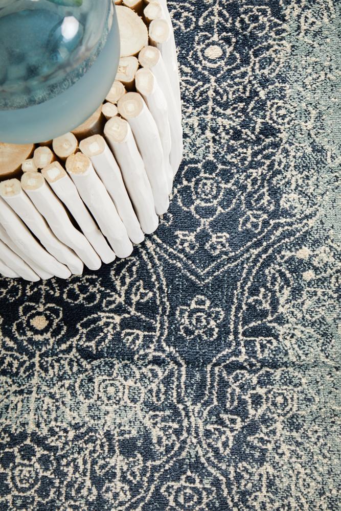 Cambridge Mayfair Edge Denim Runner Rug.